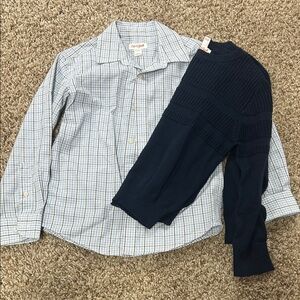Cat & Jack Blue Plaid and Navy Set